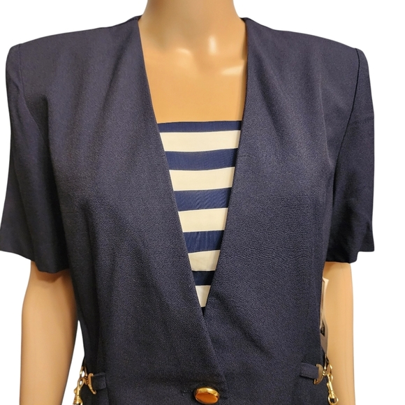 Vintage Short Sleeve Nautical Blazer Sz 6 NWT - Picture 2 of 15